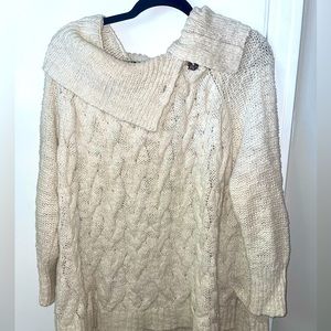 Free People cable knit and button sweater